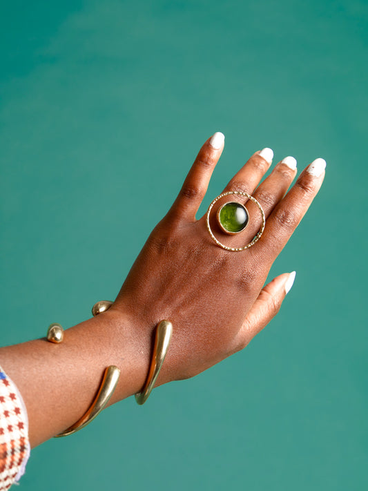 African Arty ring - The Nairo- Green