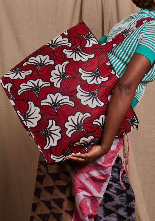 Maxi Dak Tote - Red Flower - Cece Finery