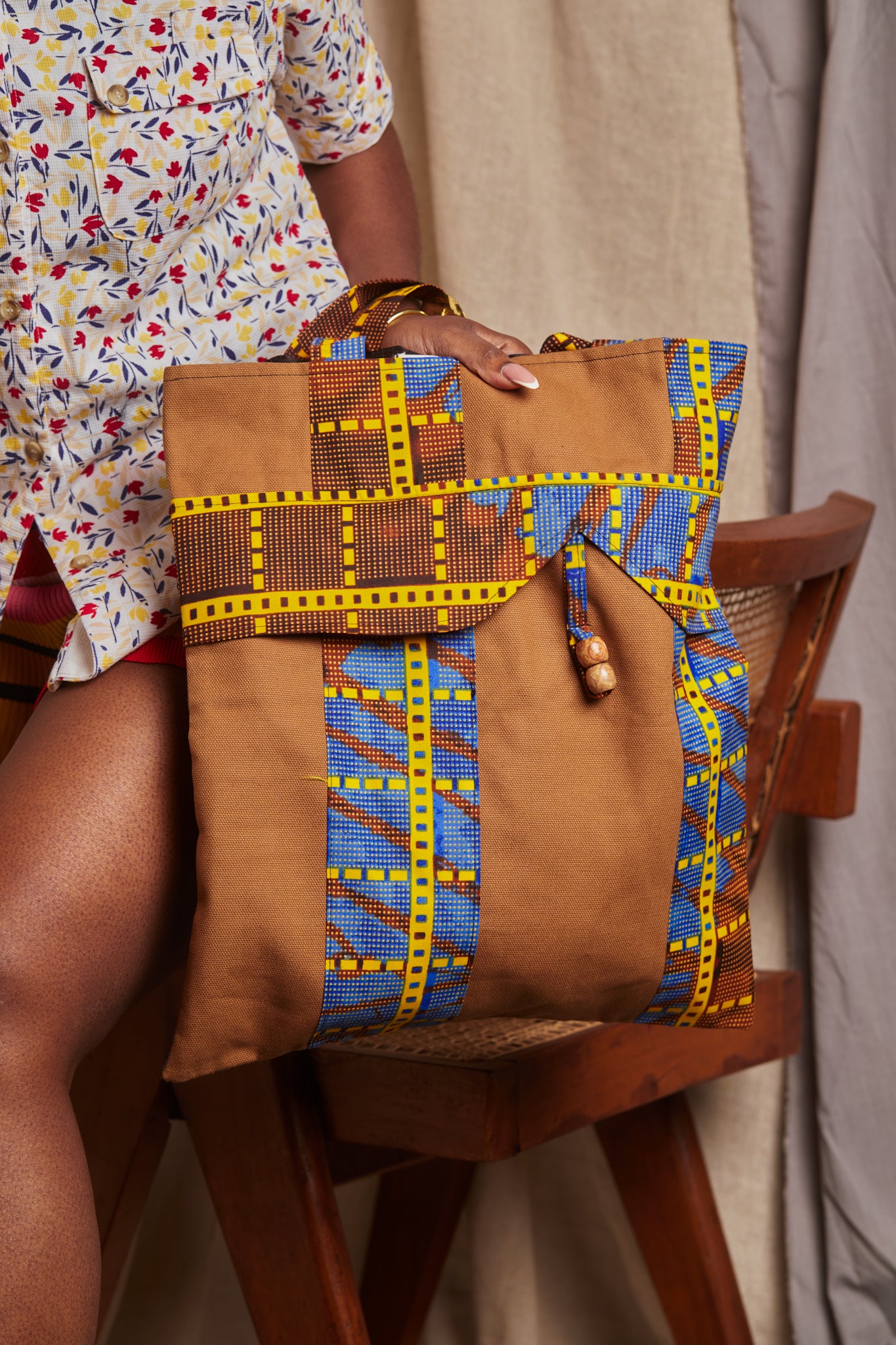 Midi Tote- Blue pixel - Cece Finery