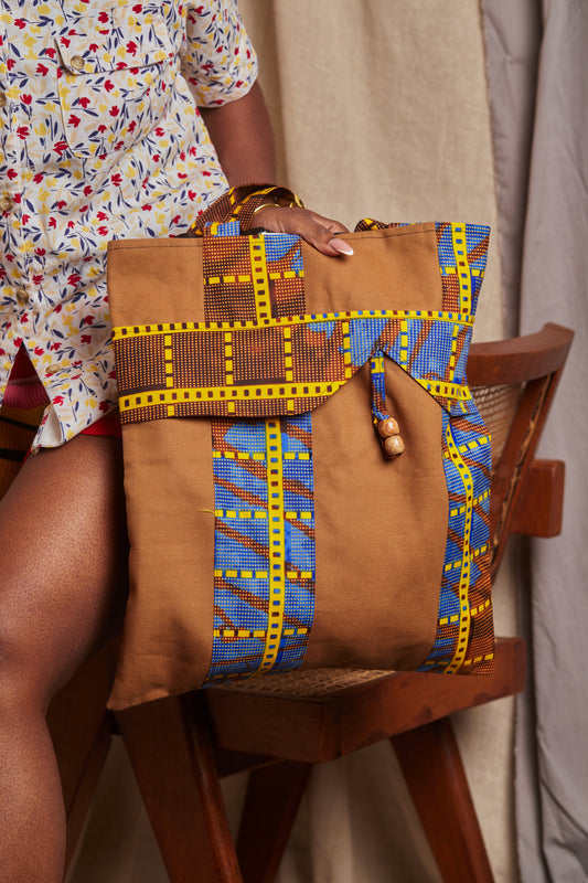 Midi Tote- Blue pixel - Cece Finery