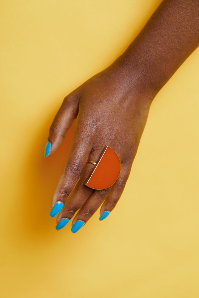Umbo Afro-chic Ring - Orange