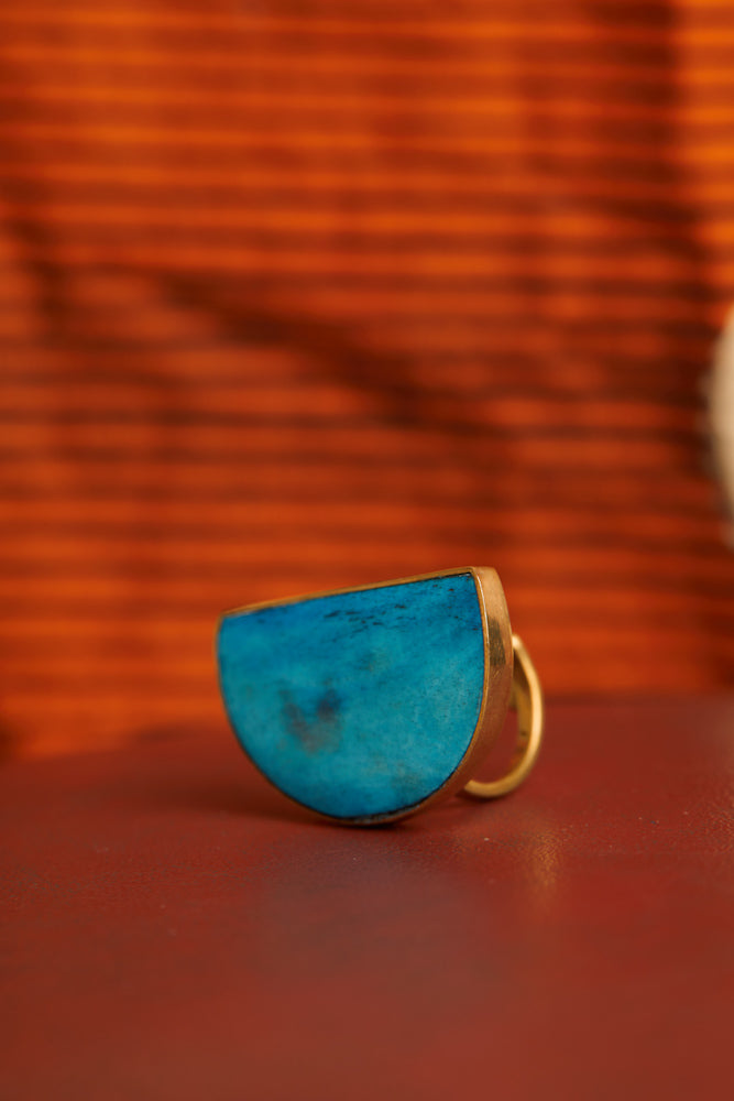Umbo Afro-chic ring - Turquoise