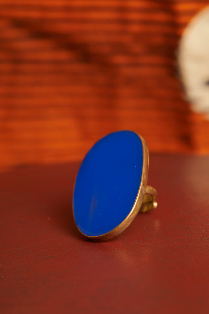 Umbo Afro-chic Ring - cobalt blue