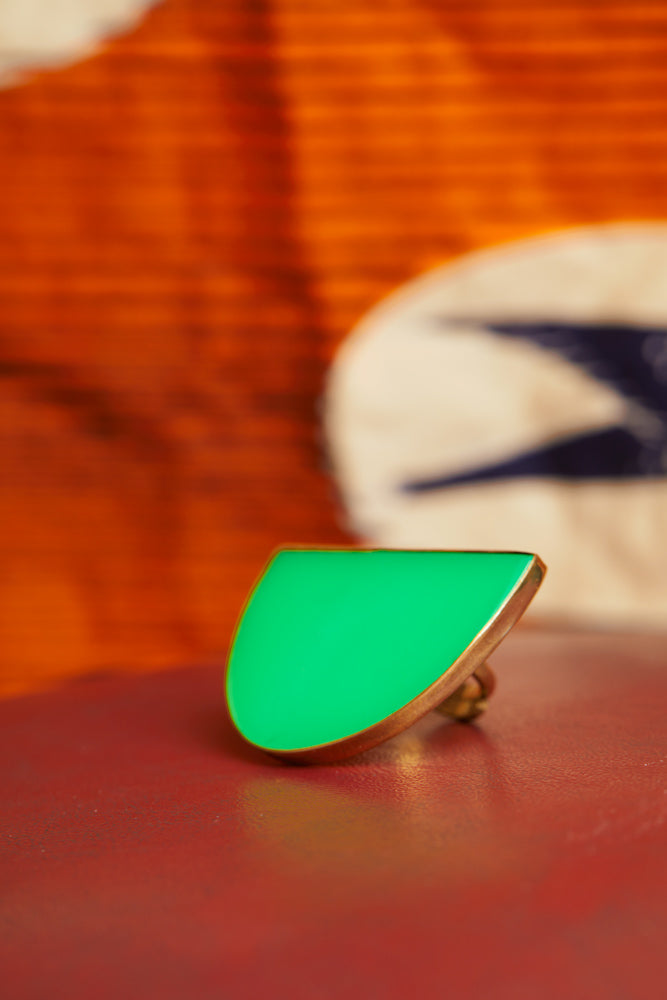 Umbo Afro-chic Ring - Lime Green