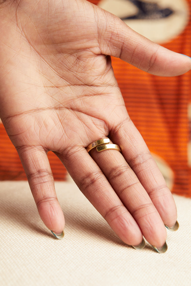 Set Of 2 Umbo African Arty Rings