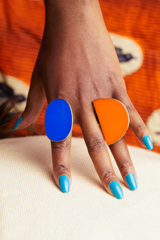 Set Of 2 Umbo African Arty Rings