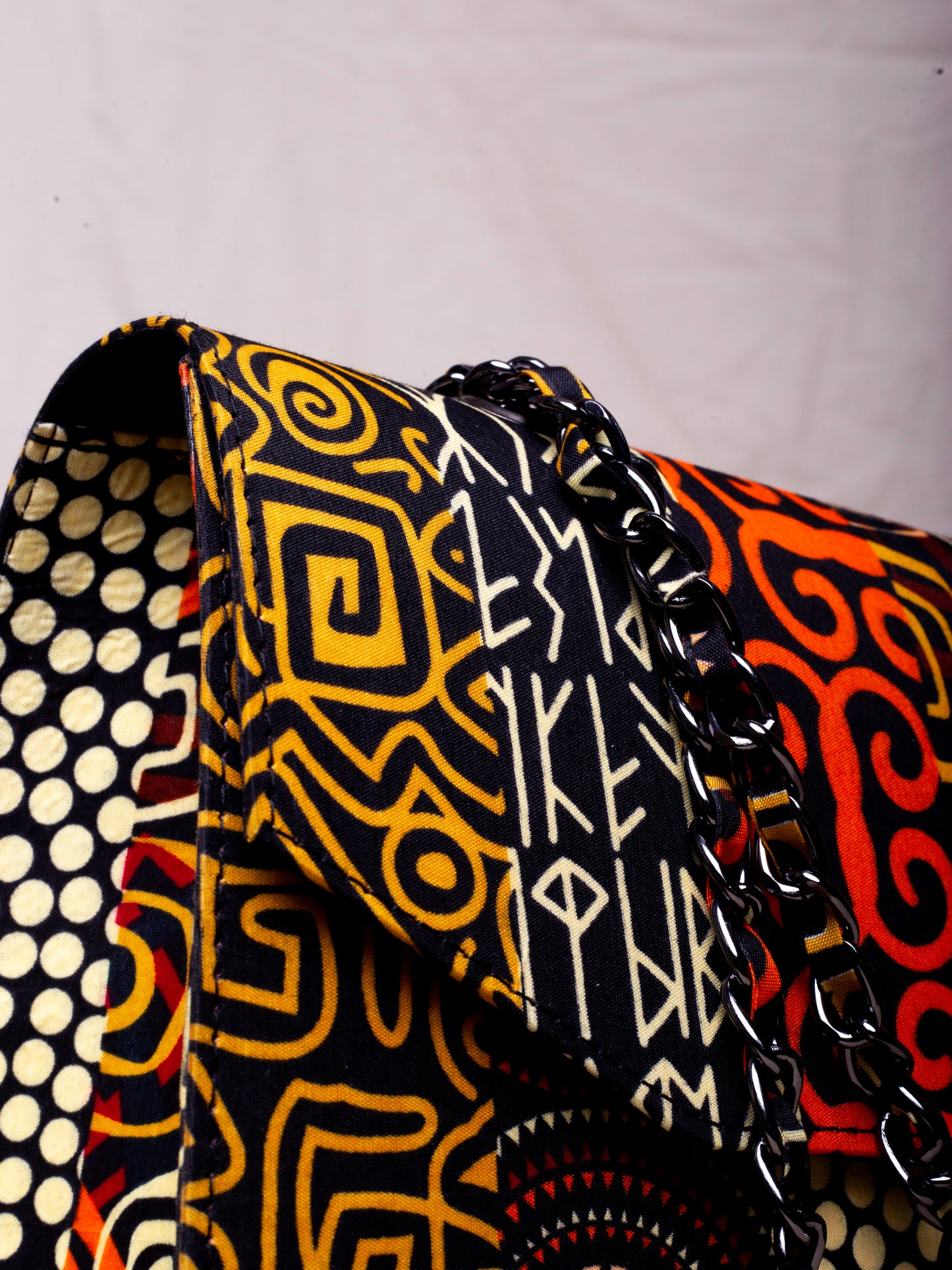 African Print Shoulder Bag - Didi Boxy - Brown Aztec