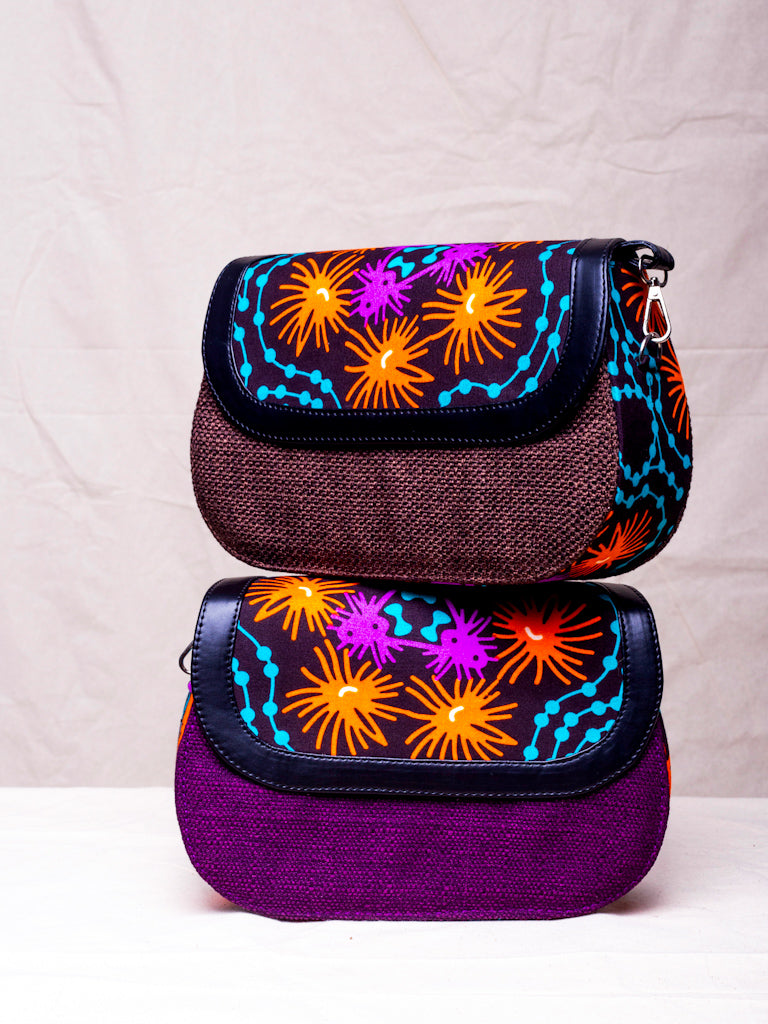 African Print Crossbody Bag - Galaxy Jute