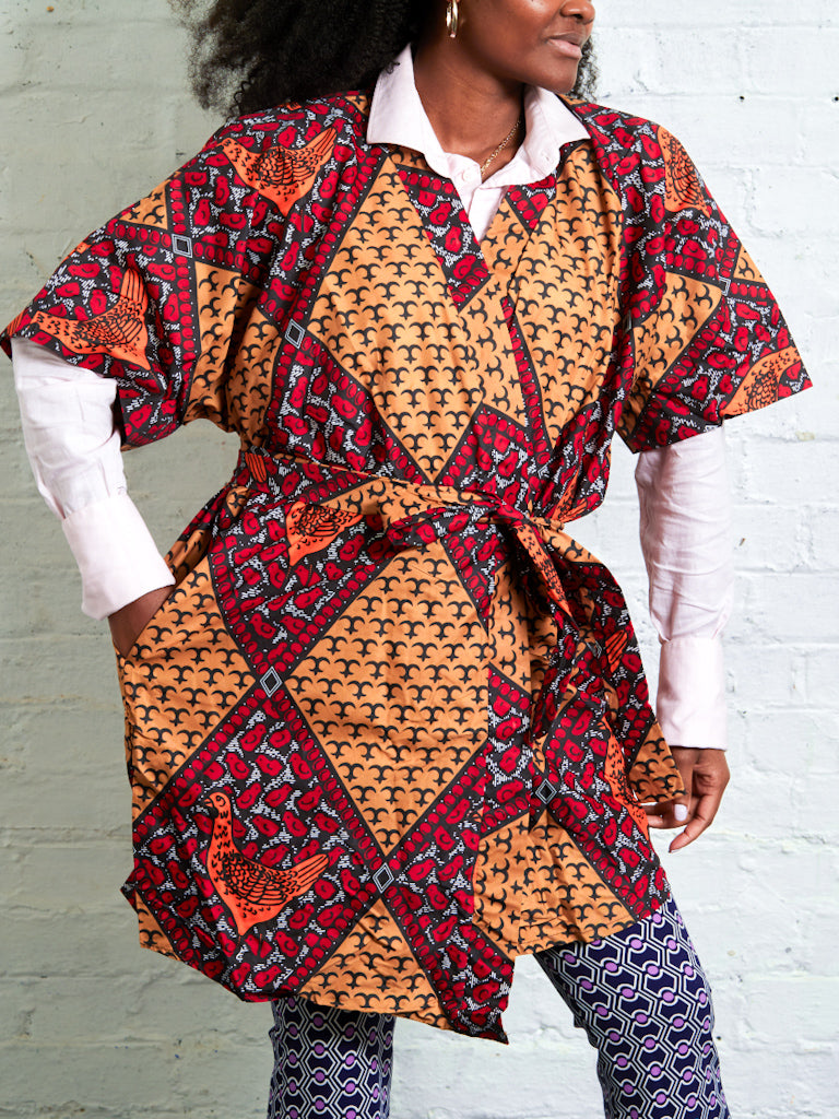 African Print Kimono - Mixed Print