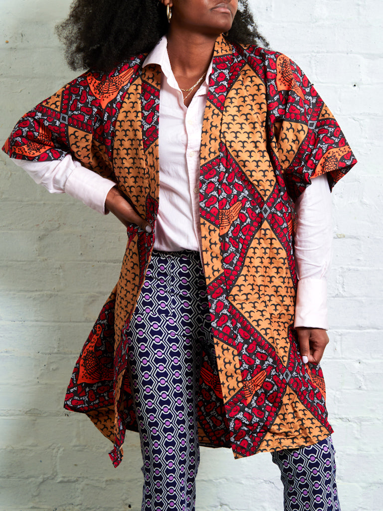 African Print Kimono - Mixed Print