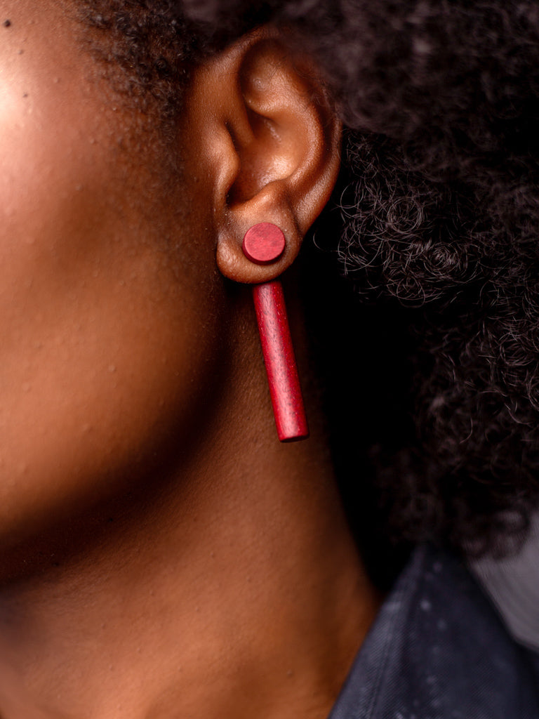 African Style Earrings - Boa Red