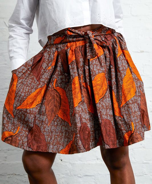 Didi leaf skirt -Orange - Cecefinery.com