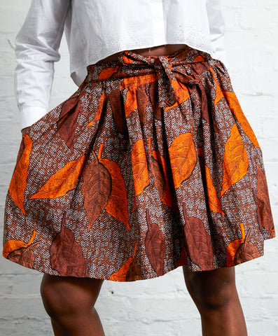 Didi leaf skirt -Orange - Cecefinery.com