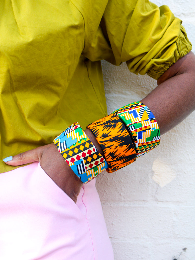 African Print Bangle - Didi Set