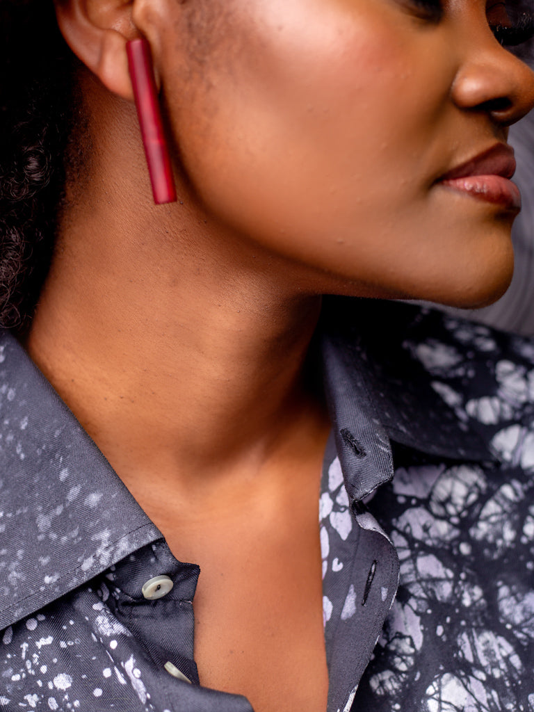 African Style Earrings - Boa Red