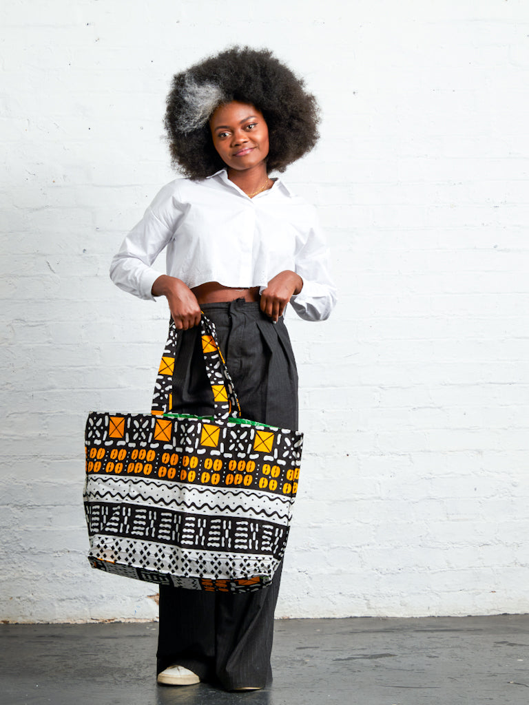 African Print Tote Bag - MAXI DAK - MIXED AZTEC