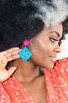 Ethical Lotus Rattan drop earrings - African Fashion -Cecefinery.com- Eco friendly Fashion- African Jewellery