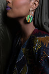 Geometric Didi earrings- Green - Cecefinery.com