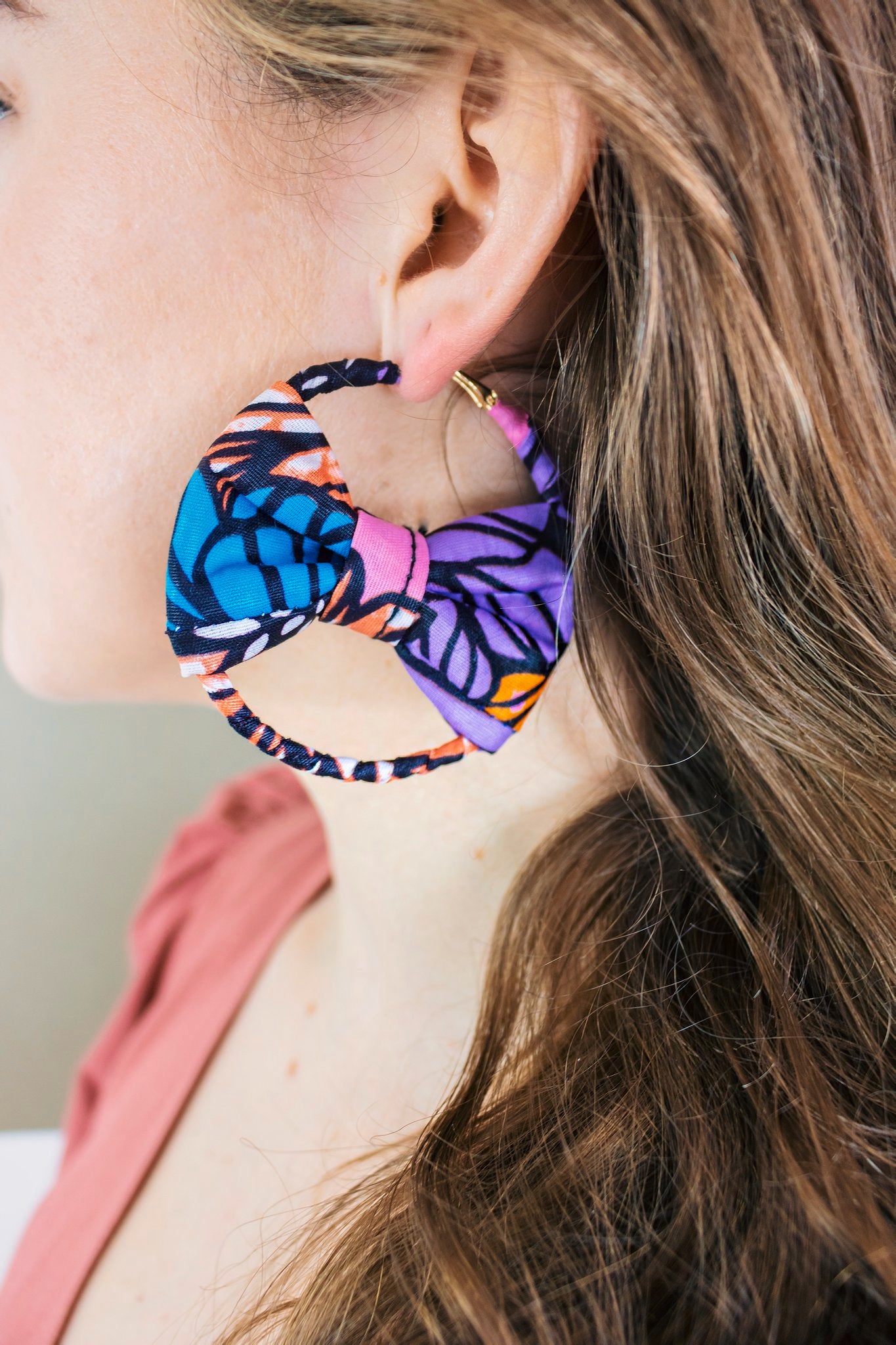 A.H.A Bow Wax Hoops - African Fashion -Cecefinery.com- Eco friendly Fashion- African Jewellery