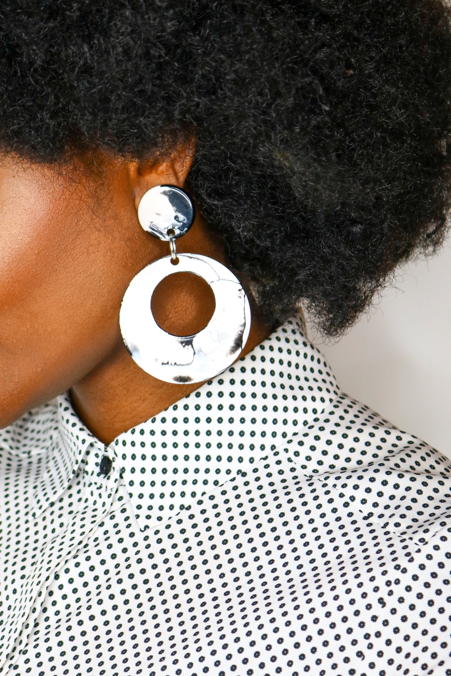 NOUVELLE LONDON - Marble Earrings - African Fashion -Cecefinery.com- Eco friendly Fashion- African Jewellery