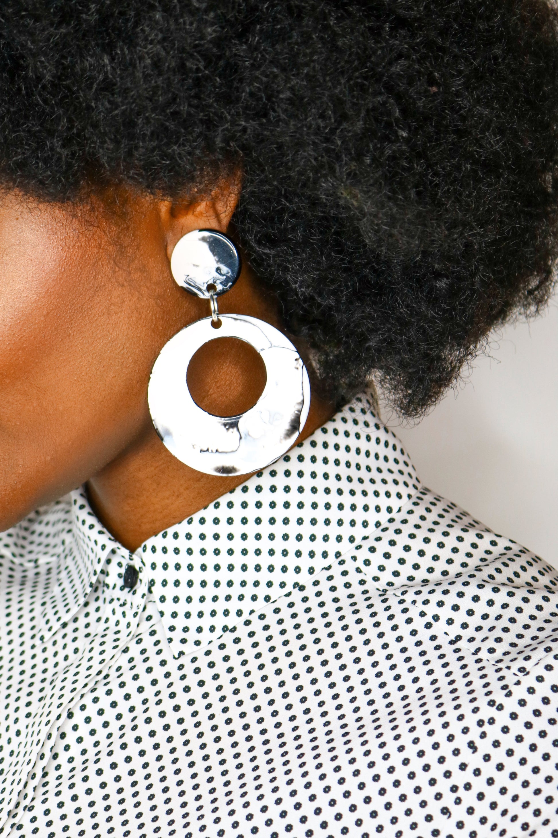 NOUVELLE LONDON - Marble Earrings - African Fashion -Cecefinery.com- Eco friendly Fashion- African Jewellery