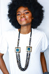 NOUVELLE CREATION DARK BROWN RESIN NECKLACE - African Fashion -Cecefinery.com- Eco friendly Fashion- African Jewellery
