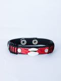RED UNISEX AFRICAN LEATHER COWRIE BRACELET - Cecefinery.com