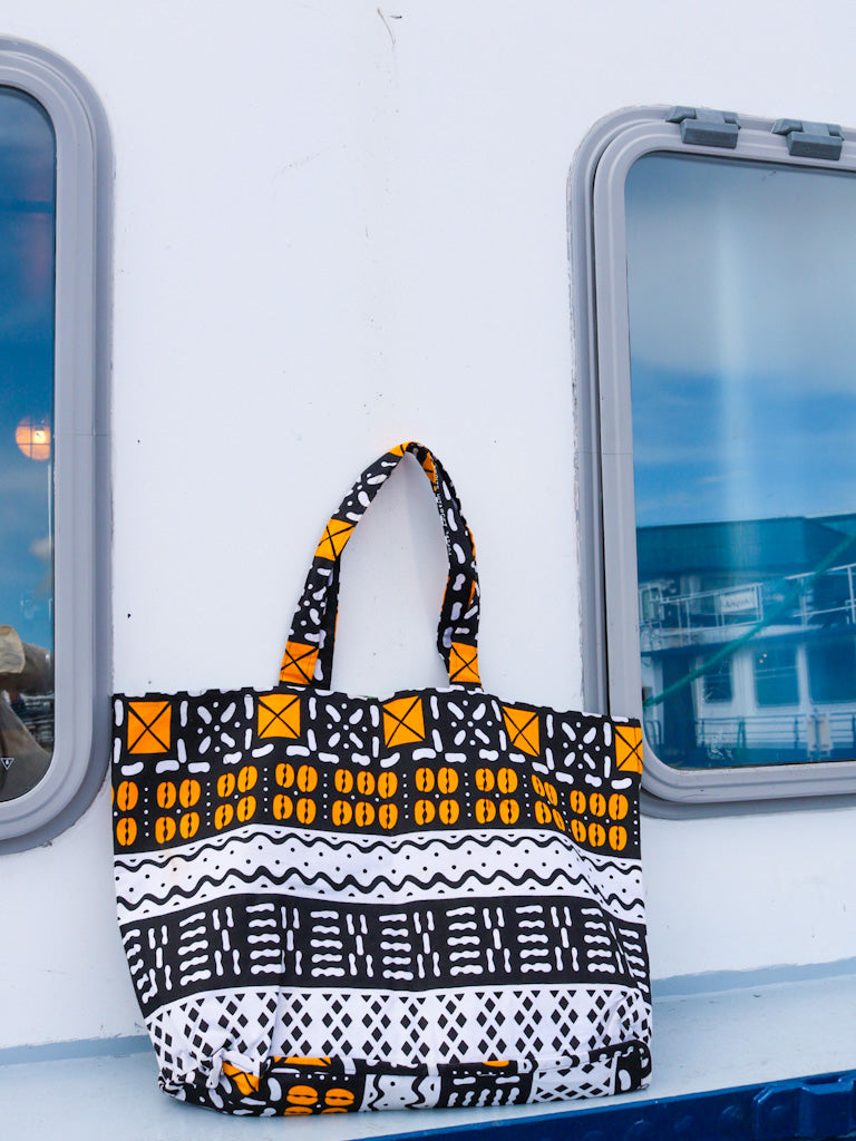 African Print Tote Bag - MAXI DAK - MIXED AZTEC