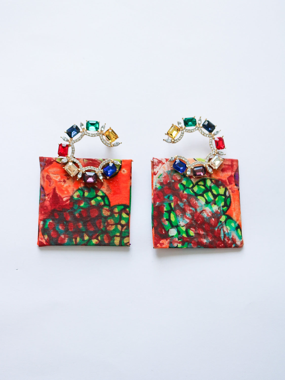 Colourful Gem Adire Earrings - Cecefinery.com