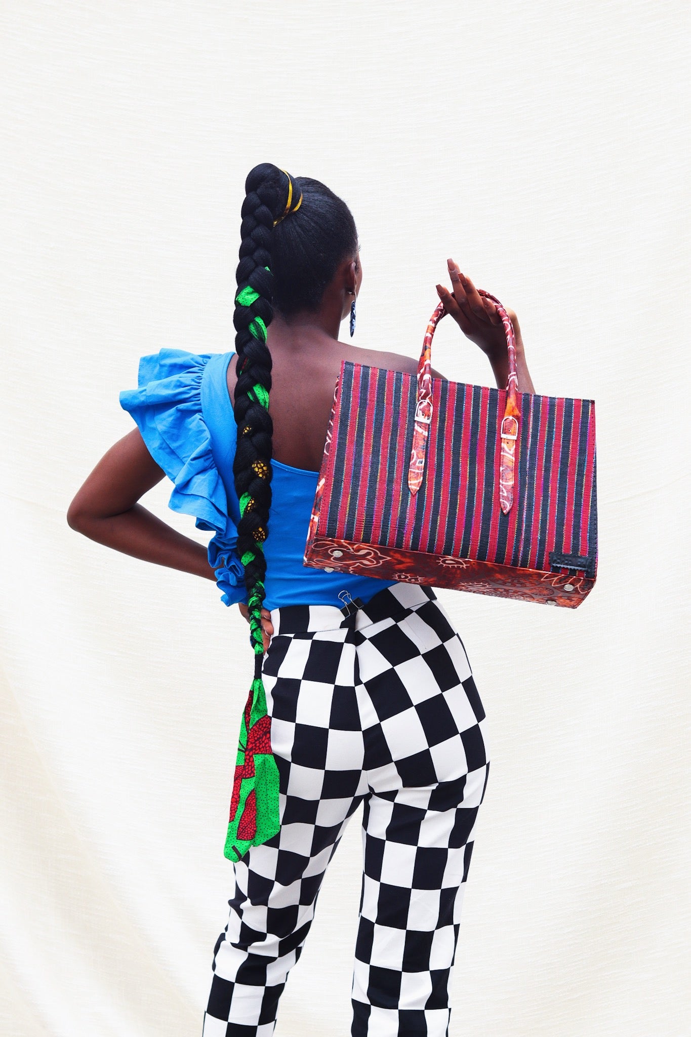 Aso-Oke Tote Bag - Red - Cecefinery.com