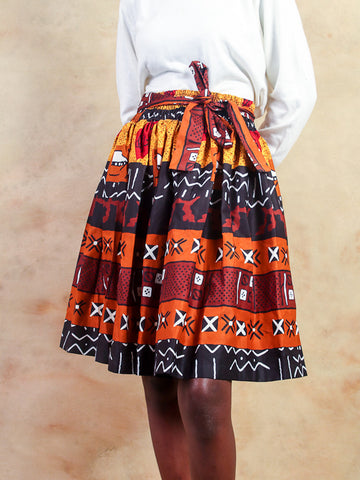 Didi skirt- Brown Afrikana - Cecefinery.com