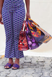 Aso-oke tote bag -Purple - Cecefinery.com