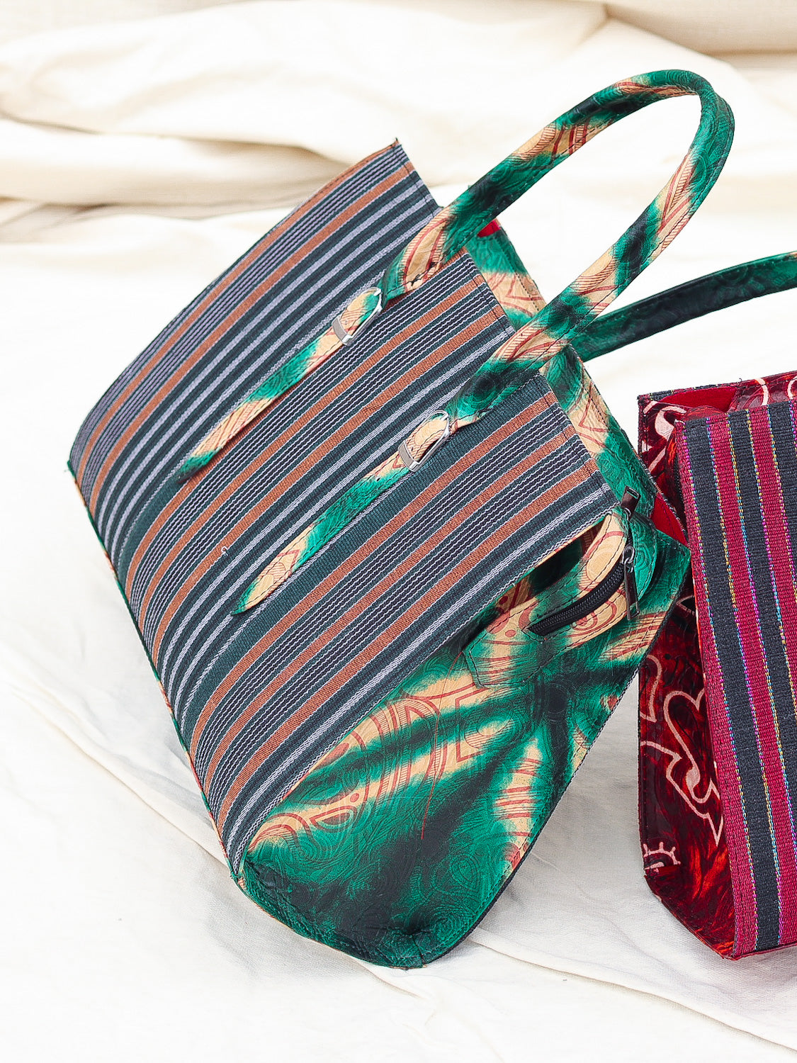 Aso-Oke Tote Bag - Green - Cecefinery.com