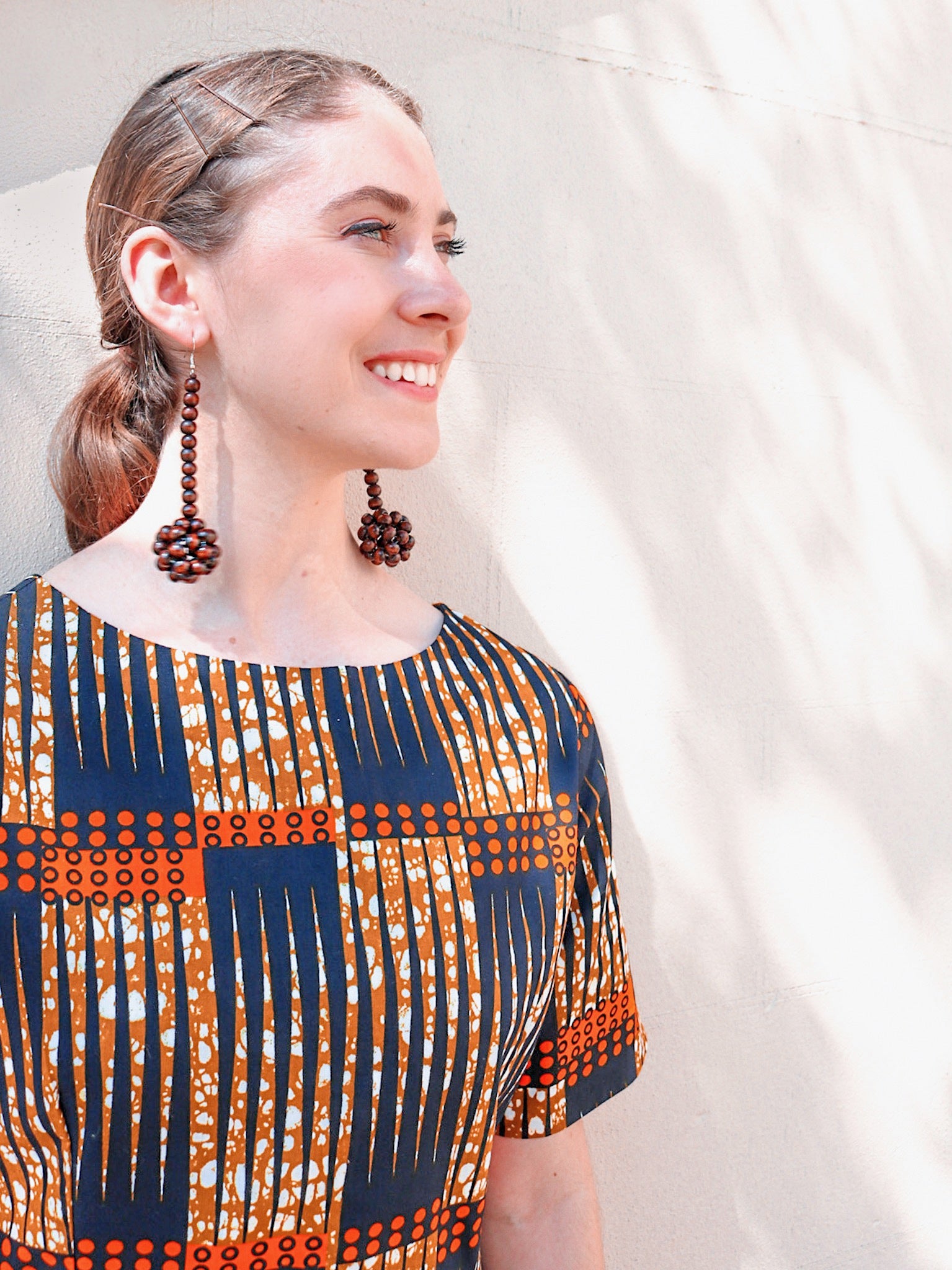 African wooden beaded earrings - Cecefinery.com